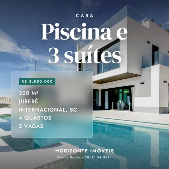 Post de exemplo: Casa · Piscina e 3 suítes