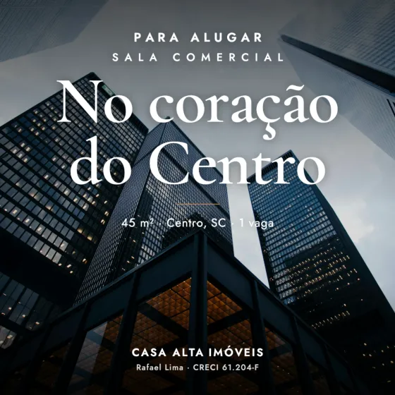 Post de exemplo: Sala comercial para alugar no Centro