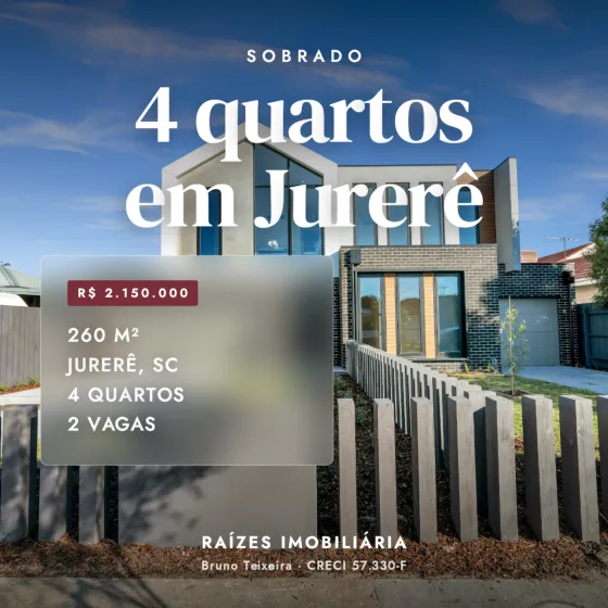 Post de exemplo: Sobrado · 4 quartos em Jurerê